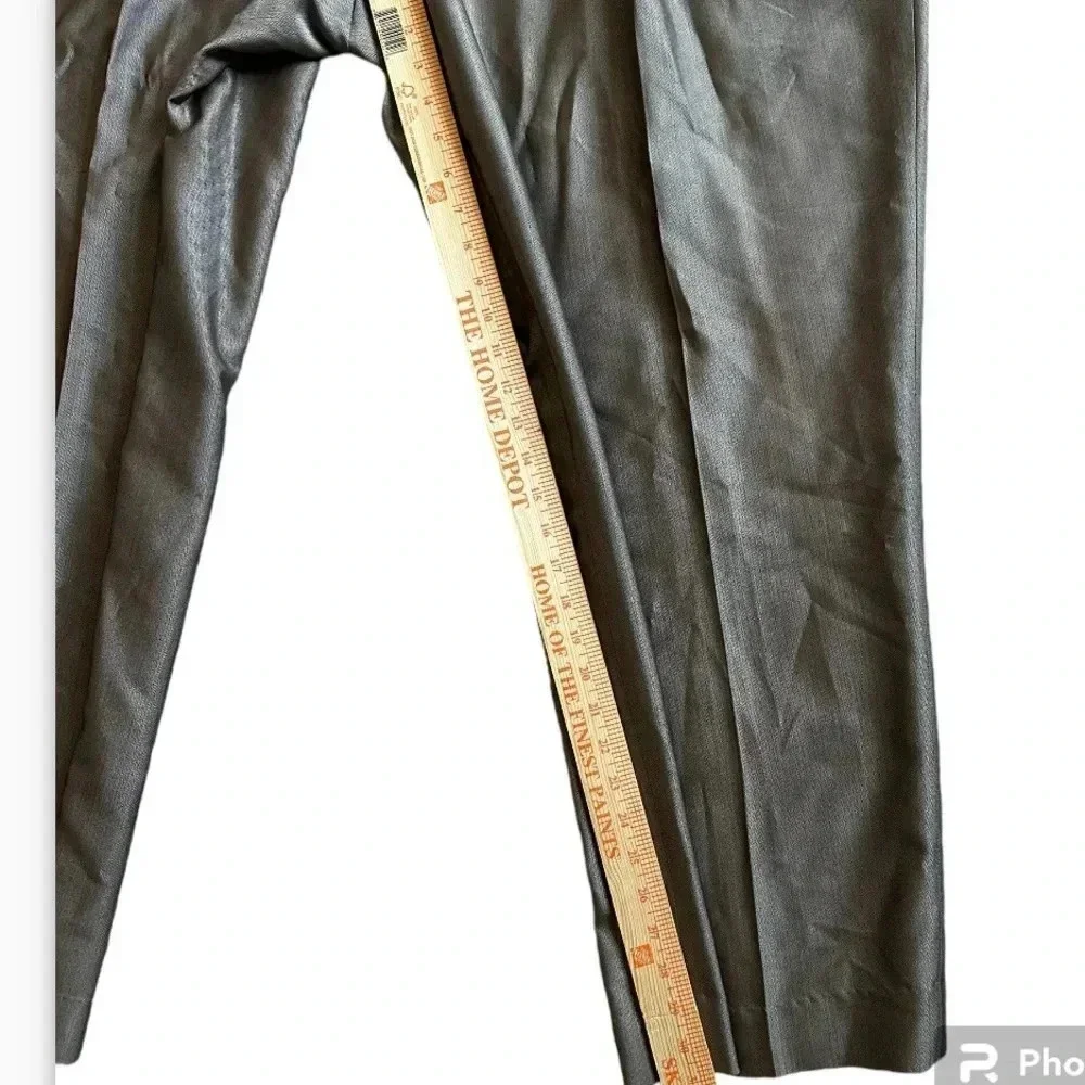 VTG PHAT FARM Premium Dress Pants Mens 51R Slacks Gray Silver Satin Pleat Cuff